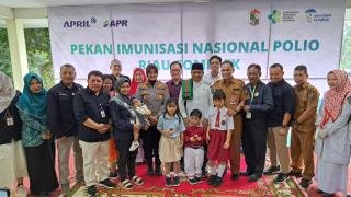 Bupati Pelalawan Launching Pencanangan PIN Polio Serentak Tingkat Kabupaten Pelalawan