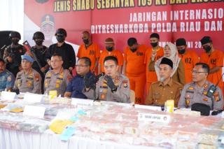 Polda Riau Sita 168 Kg Sabu dan 11 Ribu Lebih Butir Ekstasi dari 9 Tersangka