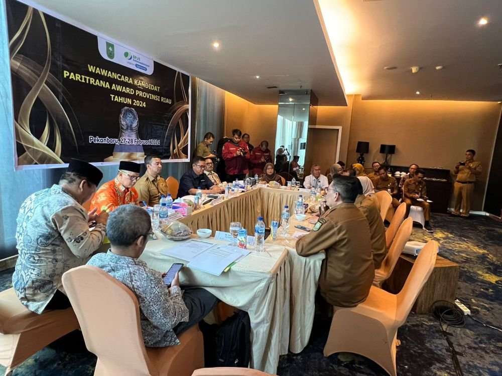 Pemprov Riau Lakukan Wawancara Penerima Paritrana Awards Provinsi Riau 2024